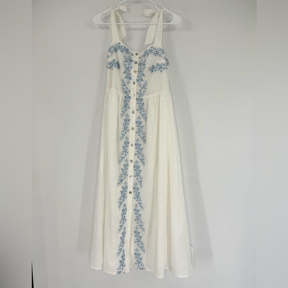 Lulus Embroidered Button Square Front Midi A-Line… - image 5